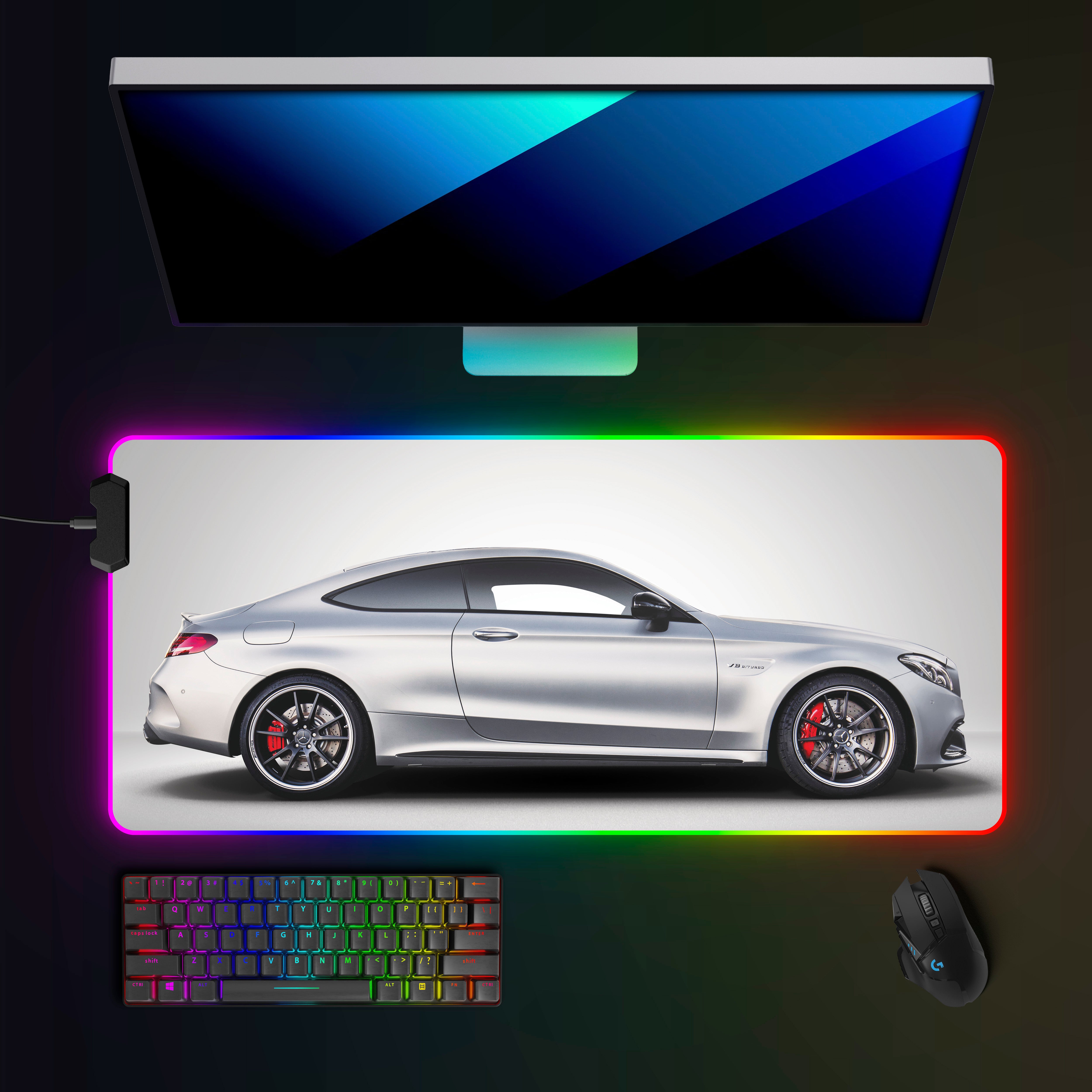 Mercedes C63 S AMG Coupe RGB Mousepad