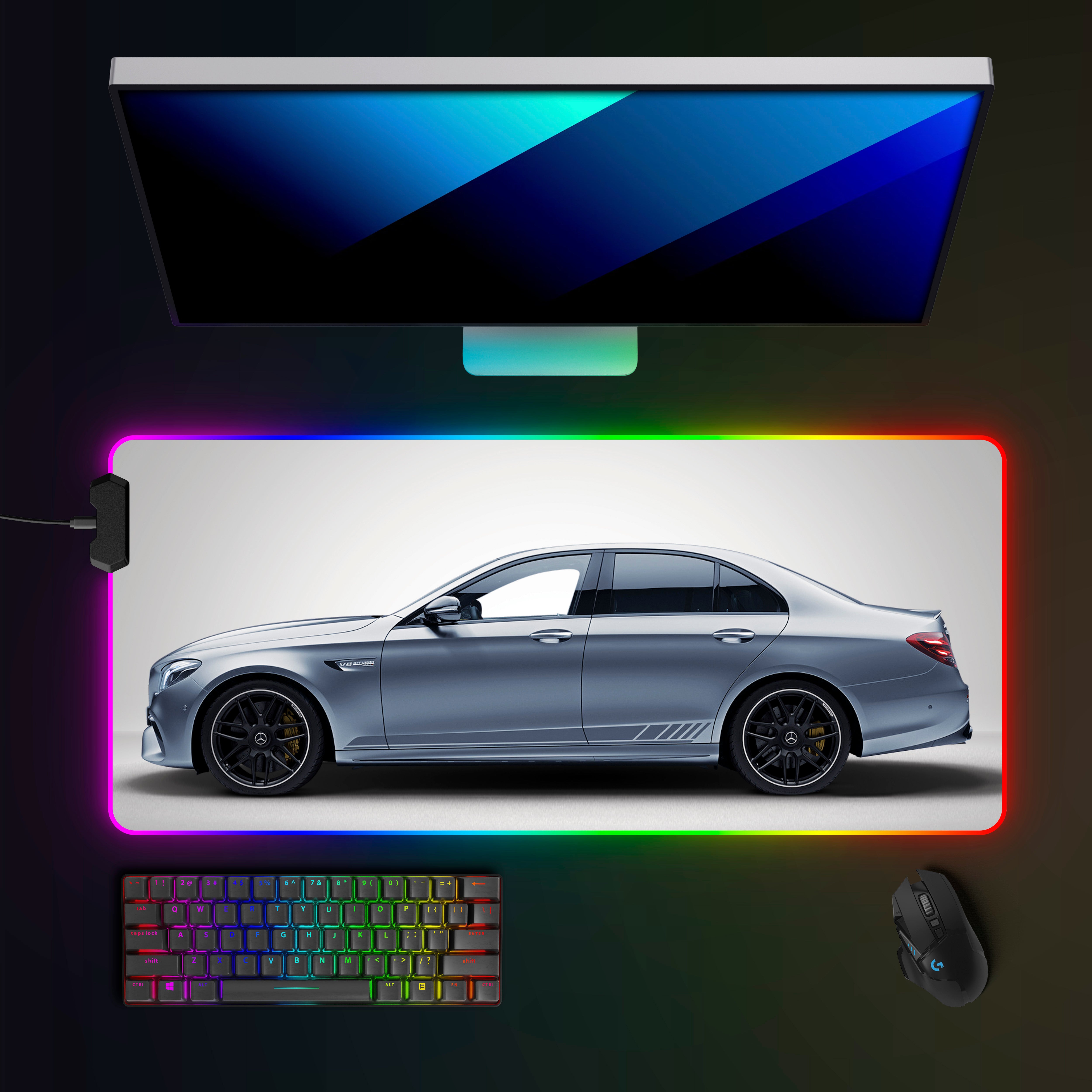 Mercedes C63 S AMG Coupe RGB Mousepad