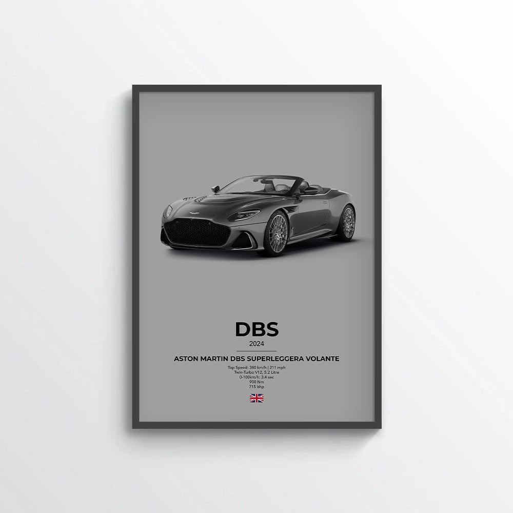 Aston Martin DBS Superleggera Volante Poster - car - artistry