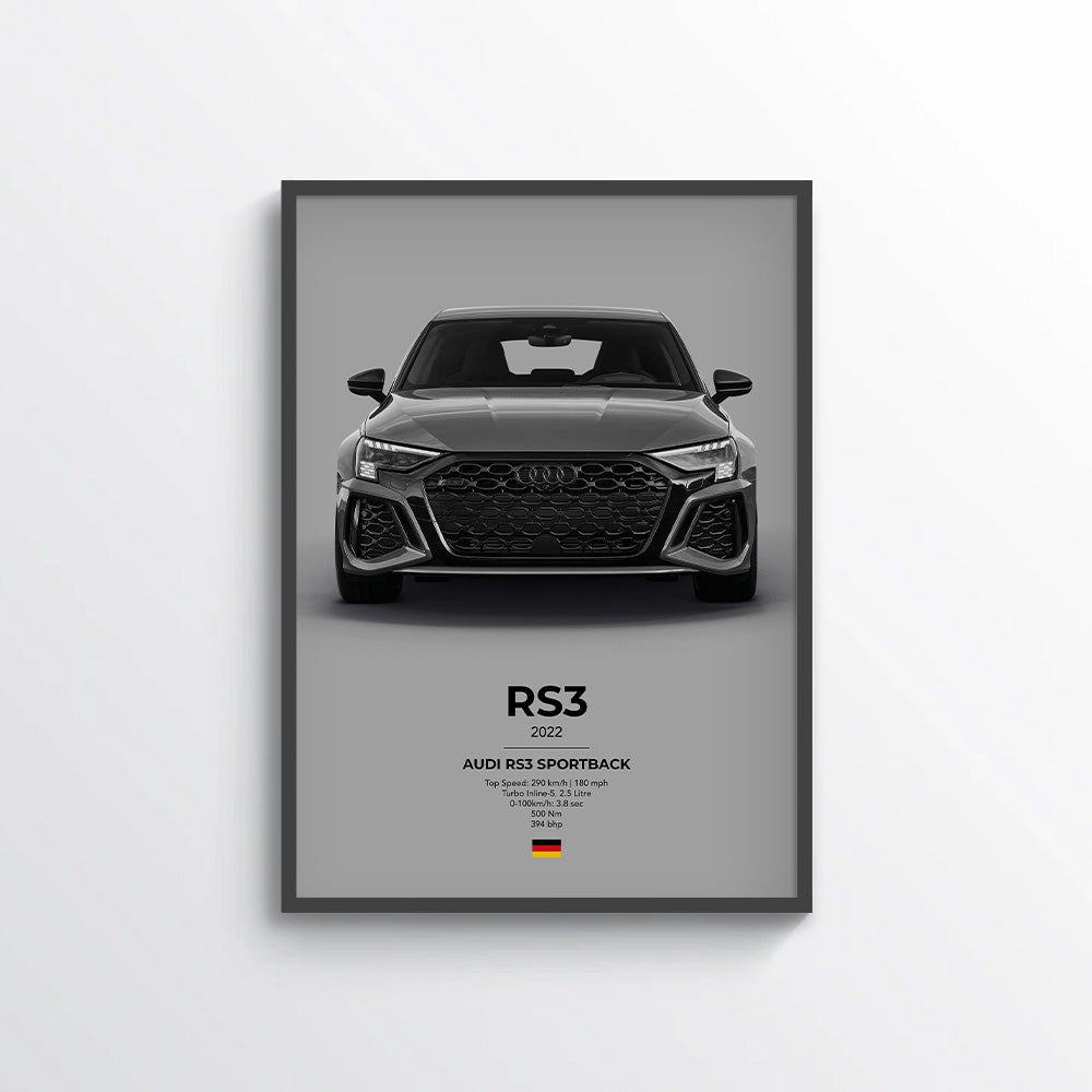 Audi RS3 Sportback Poster - car - artistry