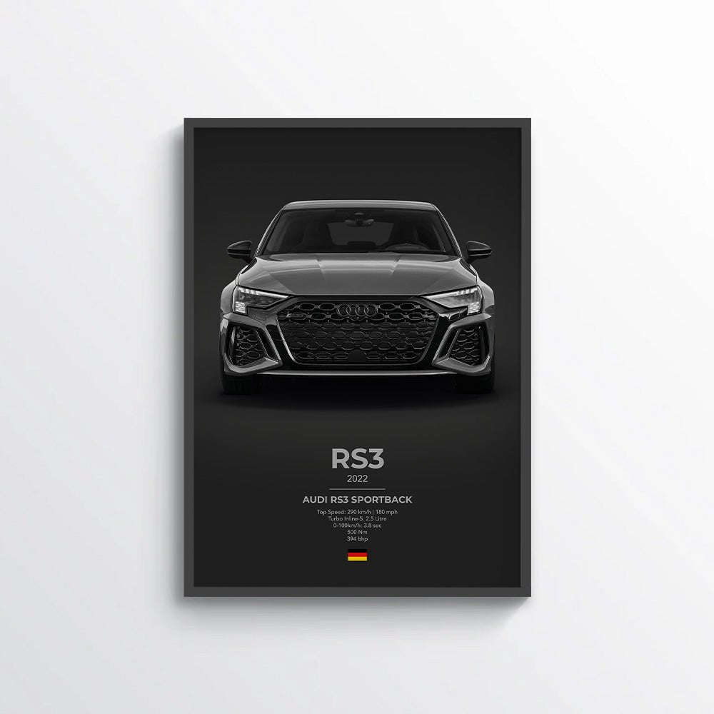 Audi RS3 Sportback Poster - car - artistry