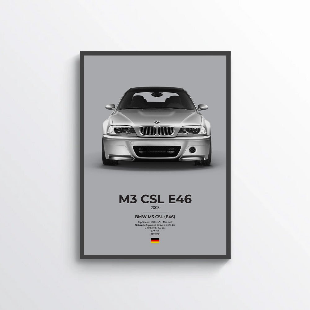 BMW E46 M3 CSL Poster - car - artistry