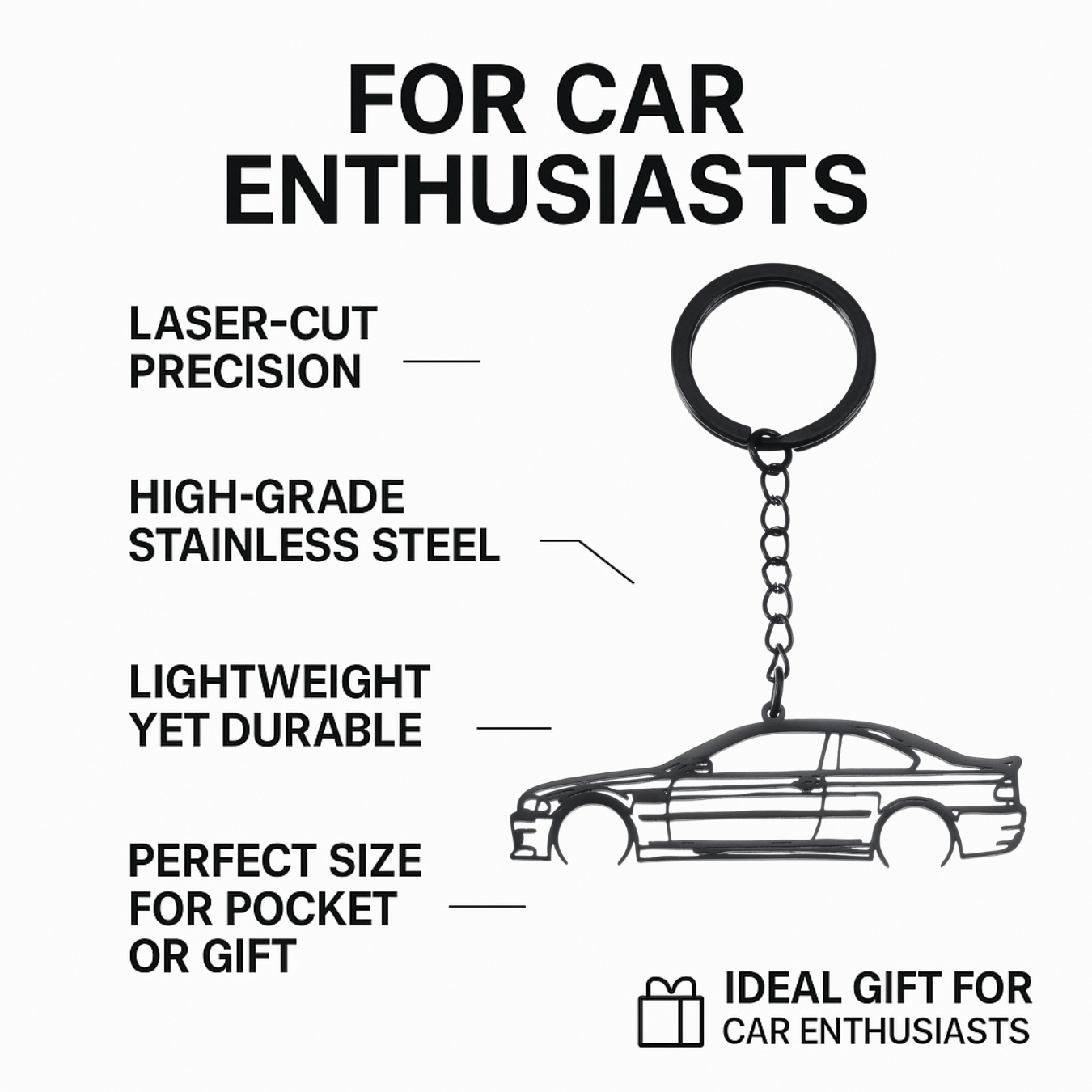 BMW M3 CSL E46 Keychain - car - artistry