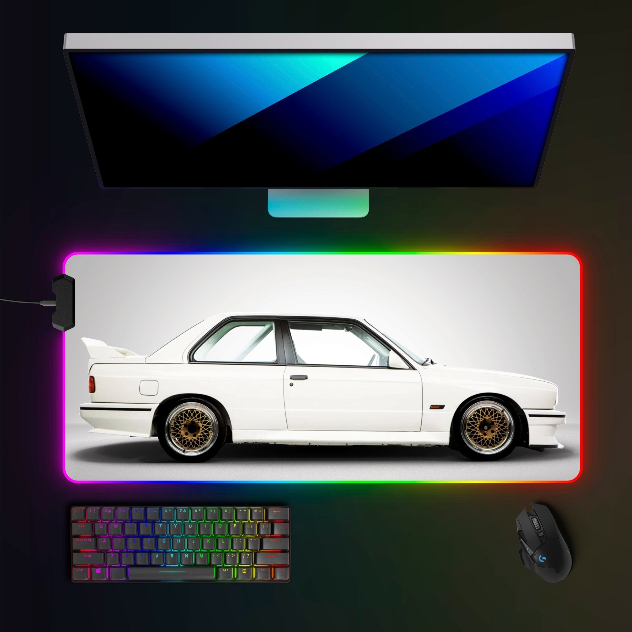 BMW M3 E30 RGB Mousepad - car - artistry