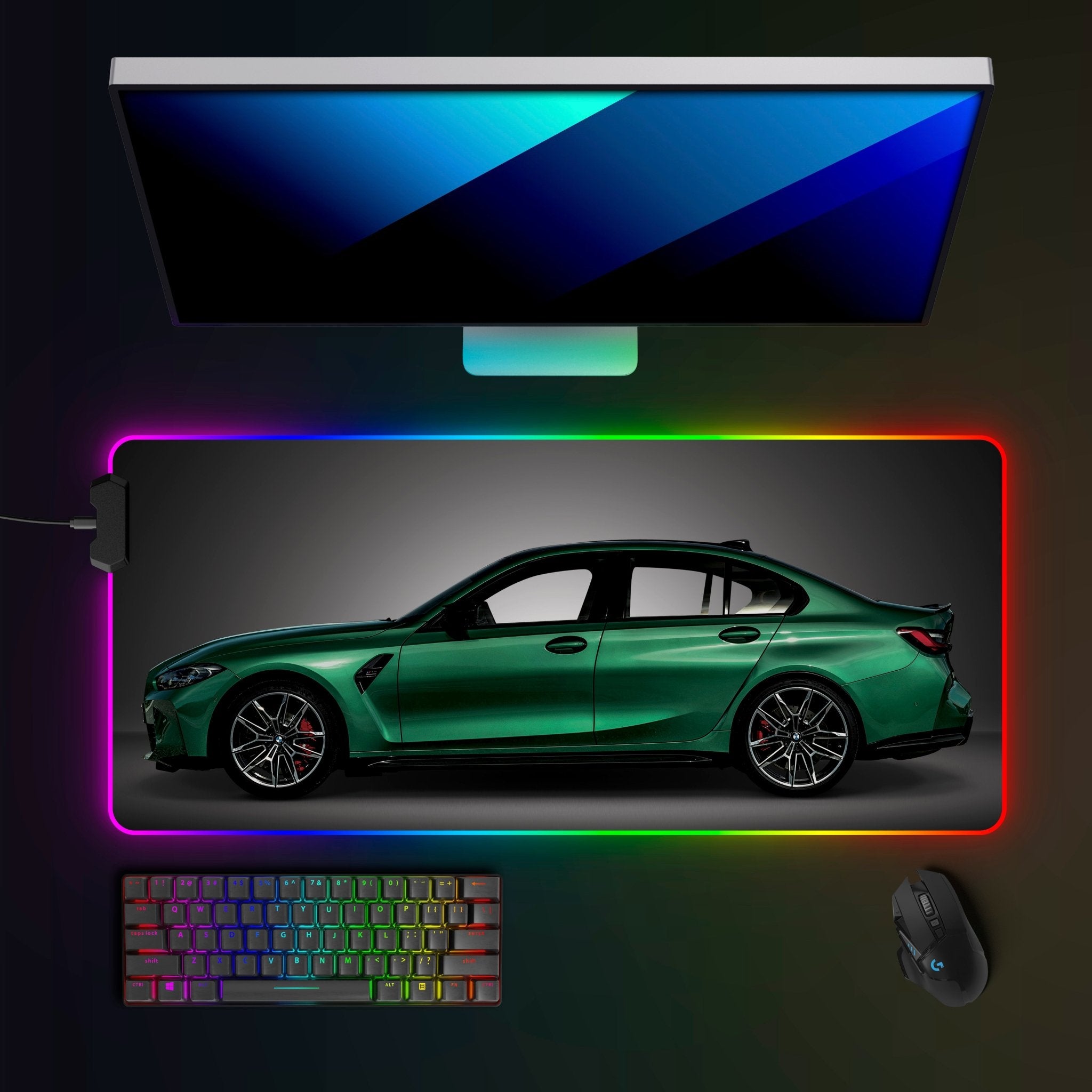 BMW M3 G80 RGB Mousepad - car - artistry