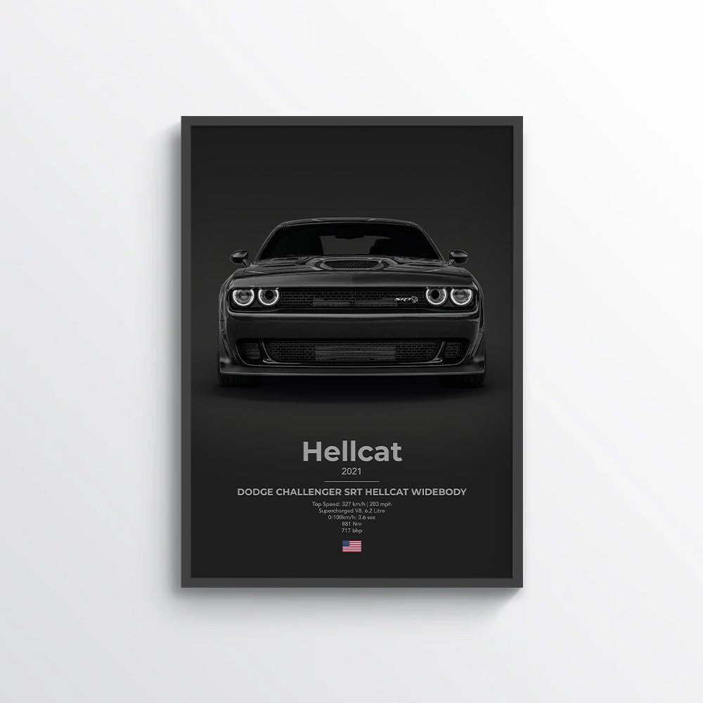Dodge Challenger SRT Hellcat Widebody Poster - car - artistry