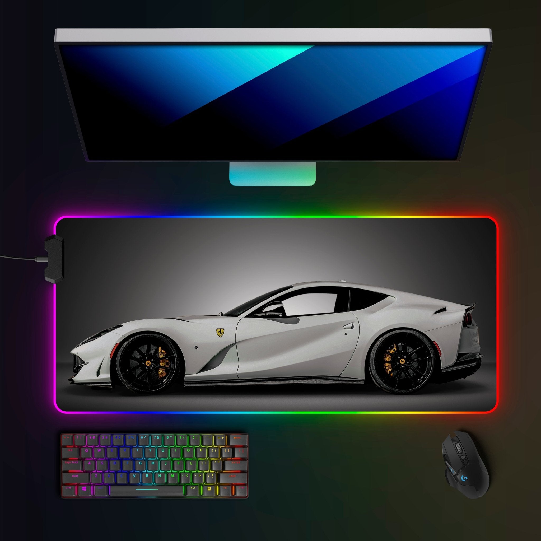 Ferrari 812 Superfast RGB Mousepad - car - artistry