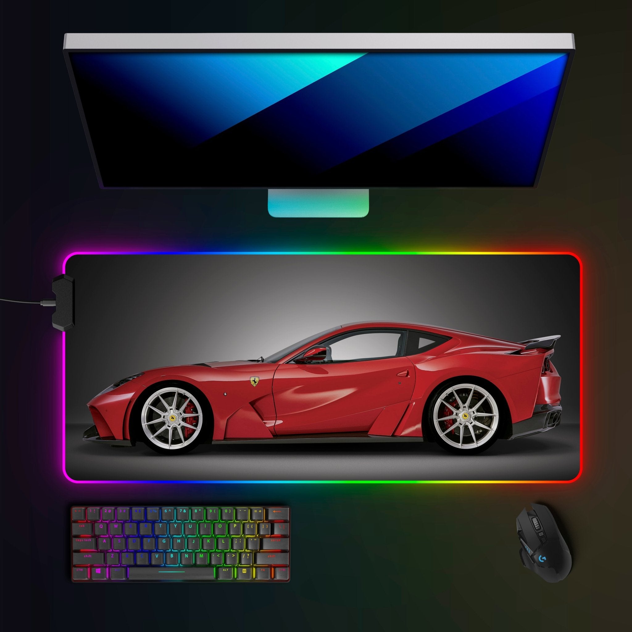 Ferrari 812 Superfast RGB Mousepad - car - artistry