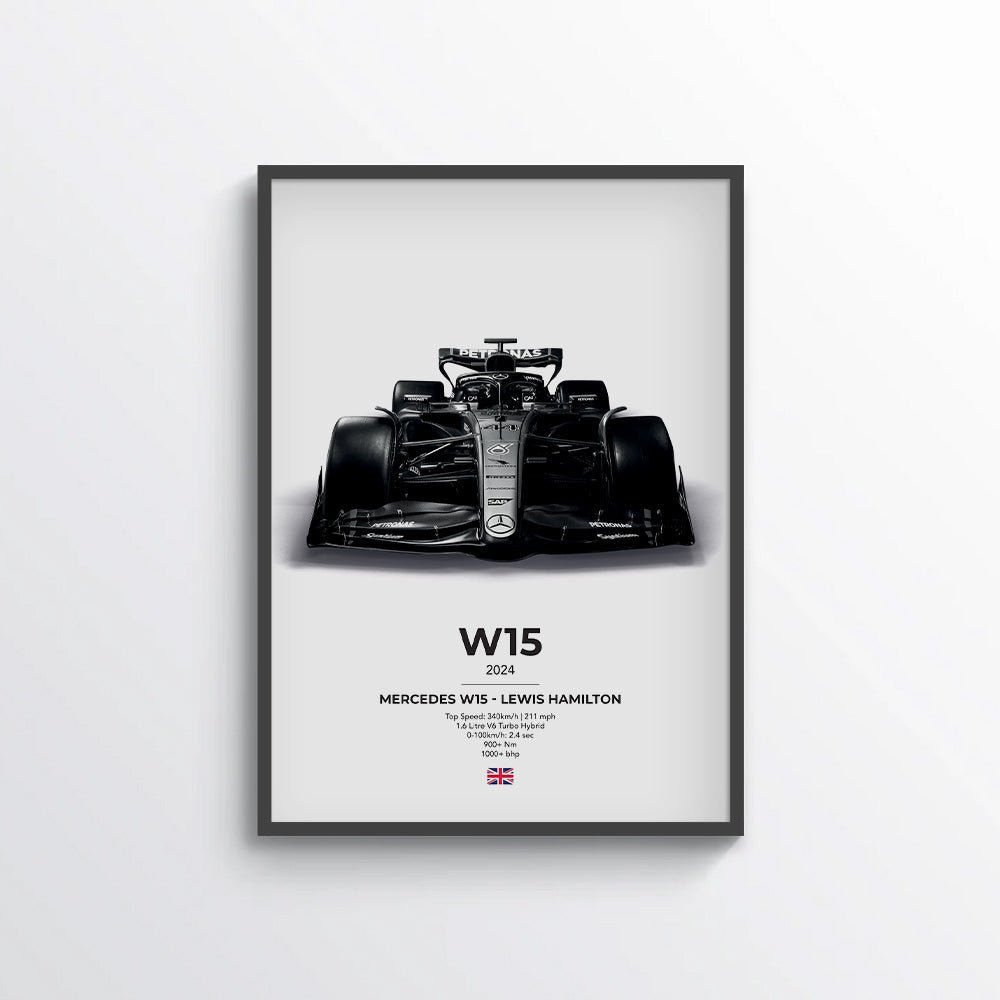 Formula 1 Mercedes W15 - Lewis Hamilton Poster - car - artistry
