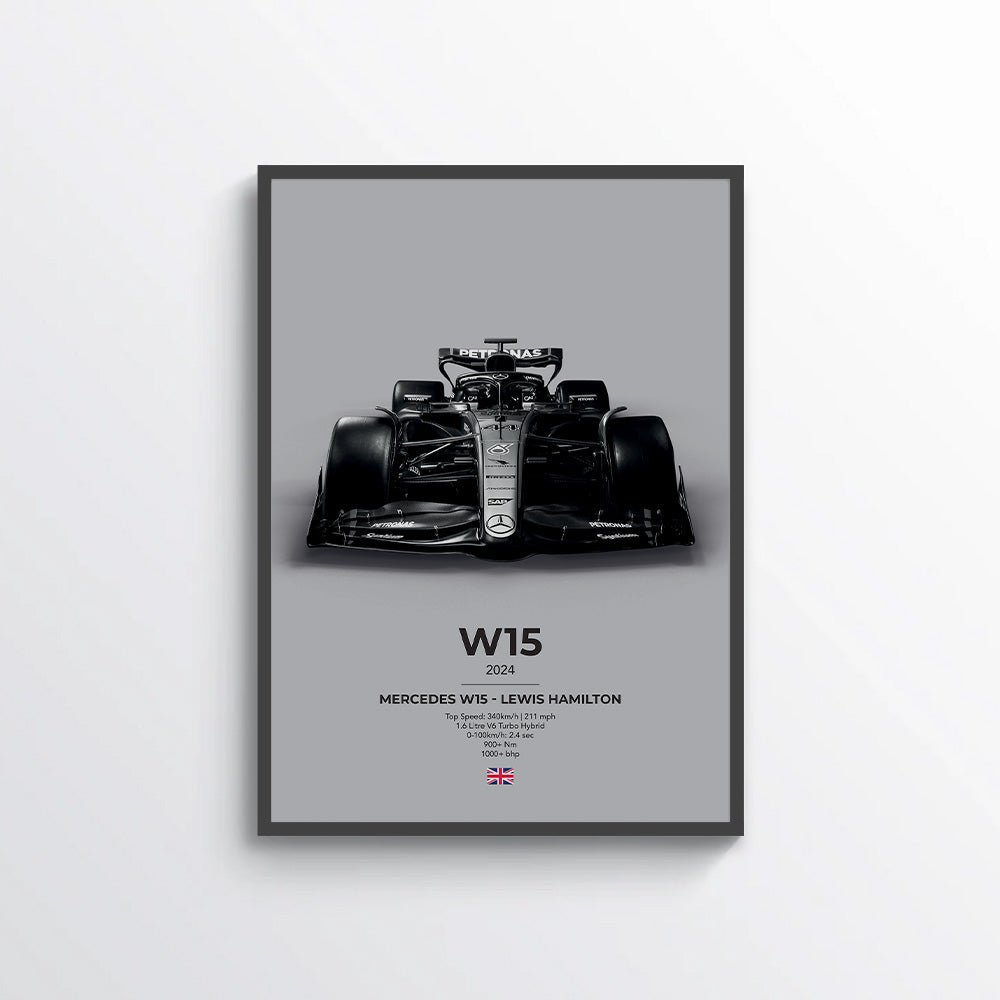 Formula 1 Mercedes W15 - Lewis Hamilton Poster - car - artistry