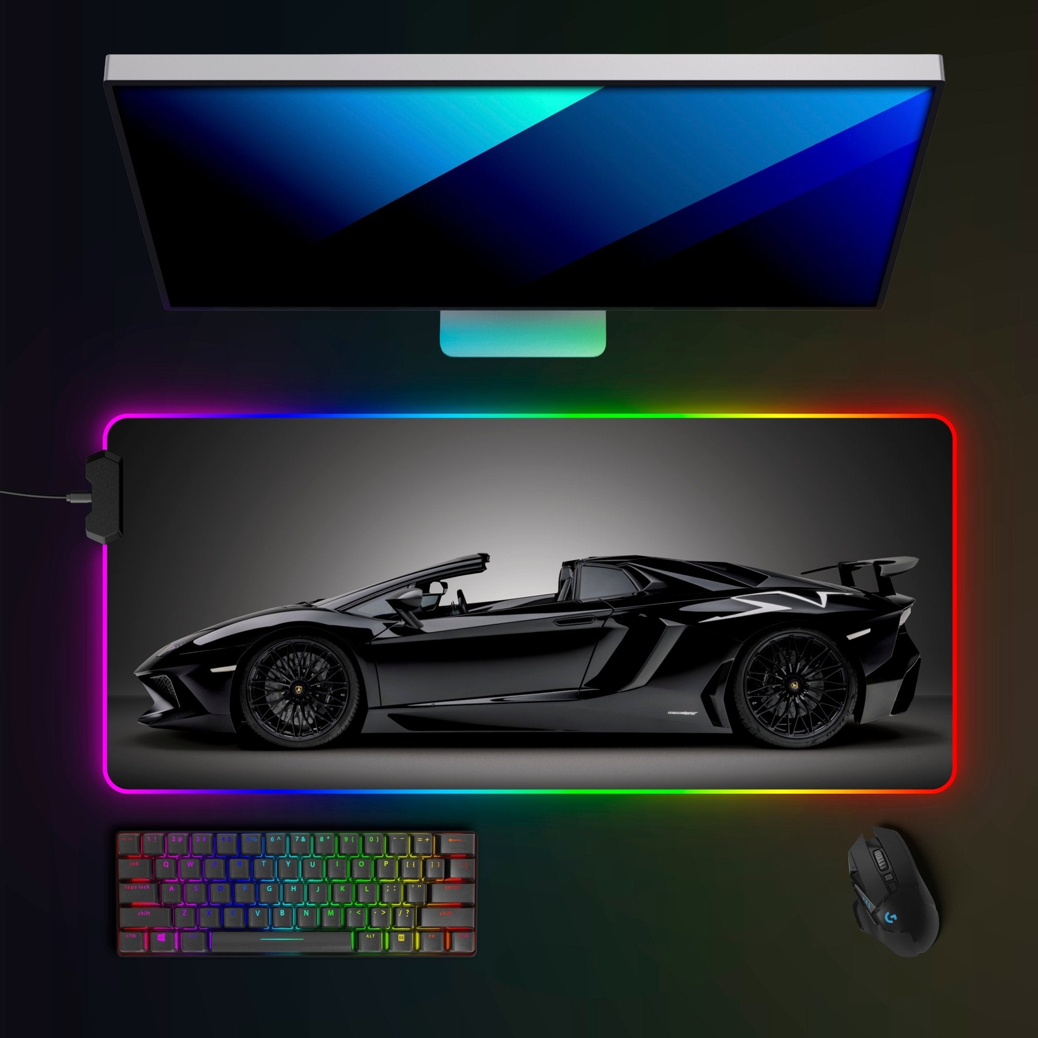 Lamborghini Aventador SV RGB Mousepad - car - artistry