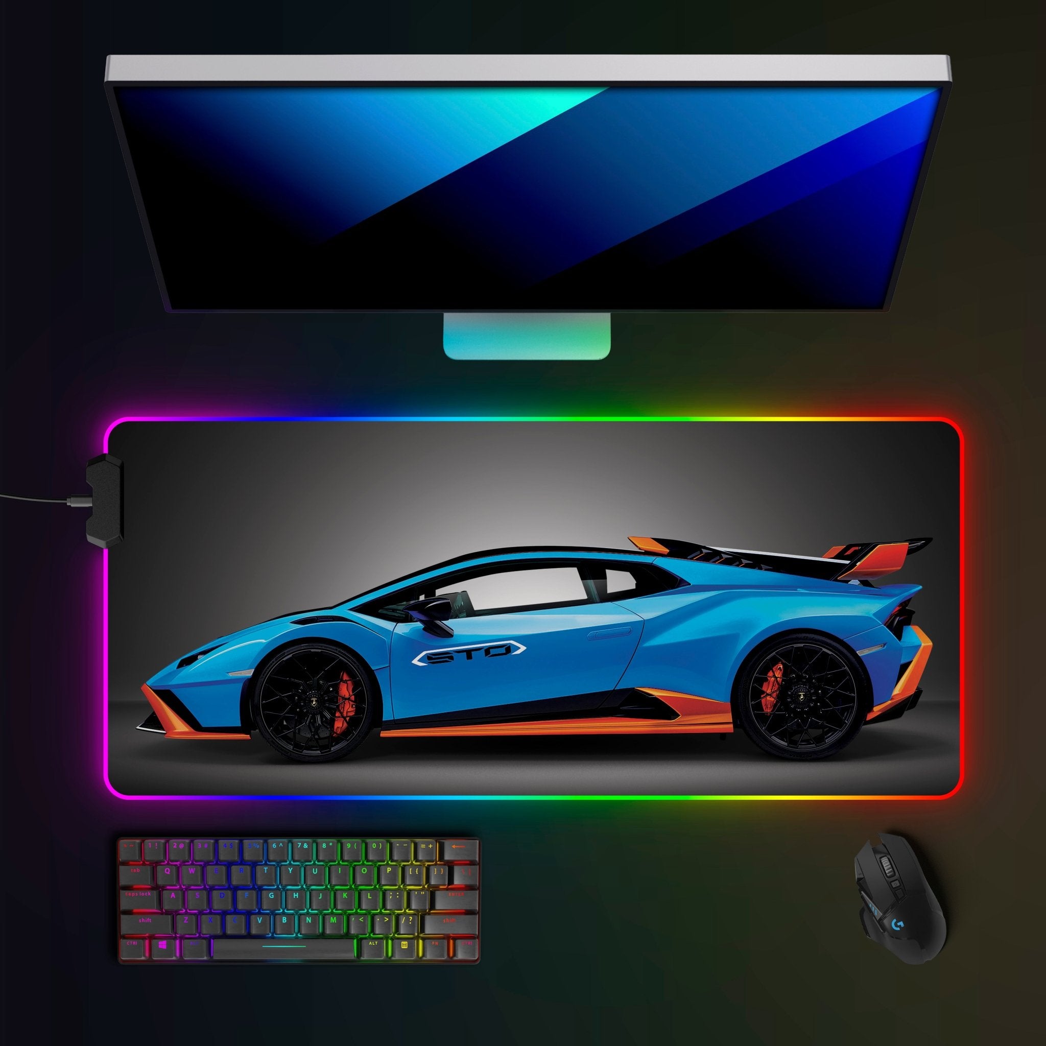 Lamborghini Huracan STO RGB Mousepad - car - artistry