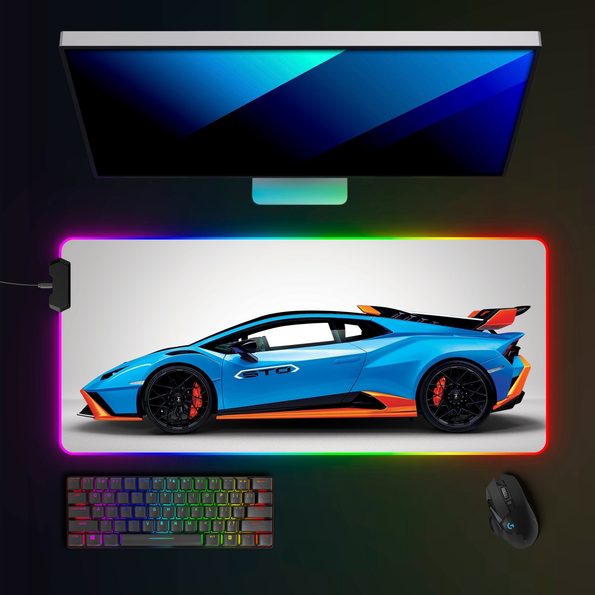 Lamborghini Huracan STO RGB Mousepad - car - artistry