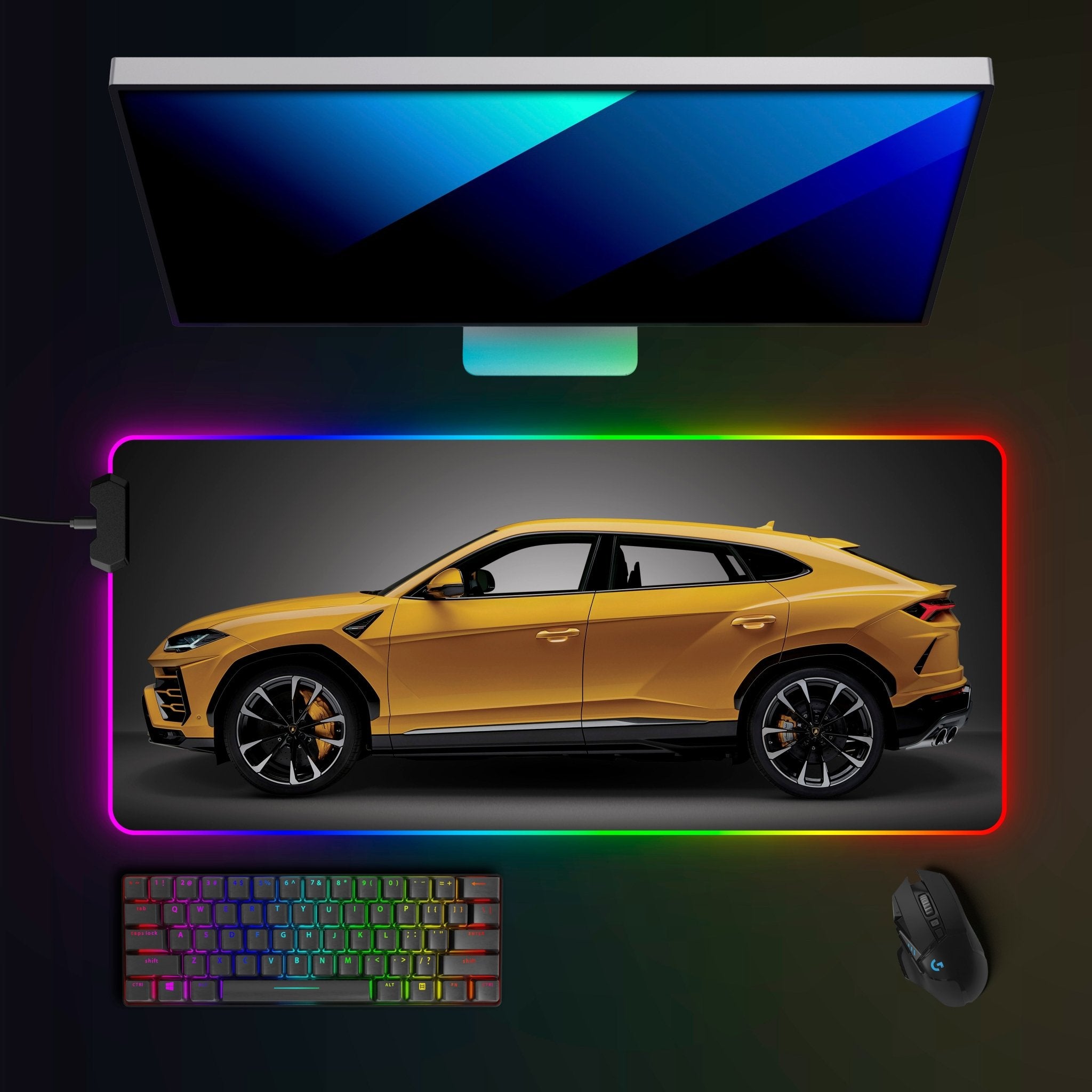 Lamborghini Urus RGB Mousepad - car - artistry