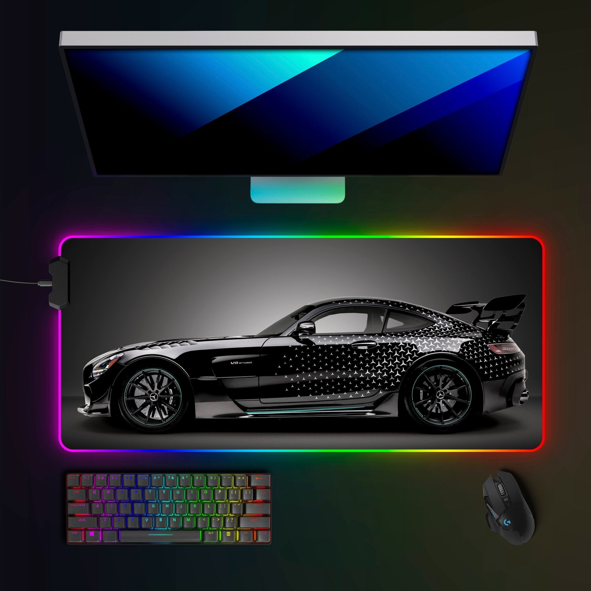 Mercedes AMG GT BlackSeries RGB Mousepad - car - artistry