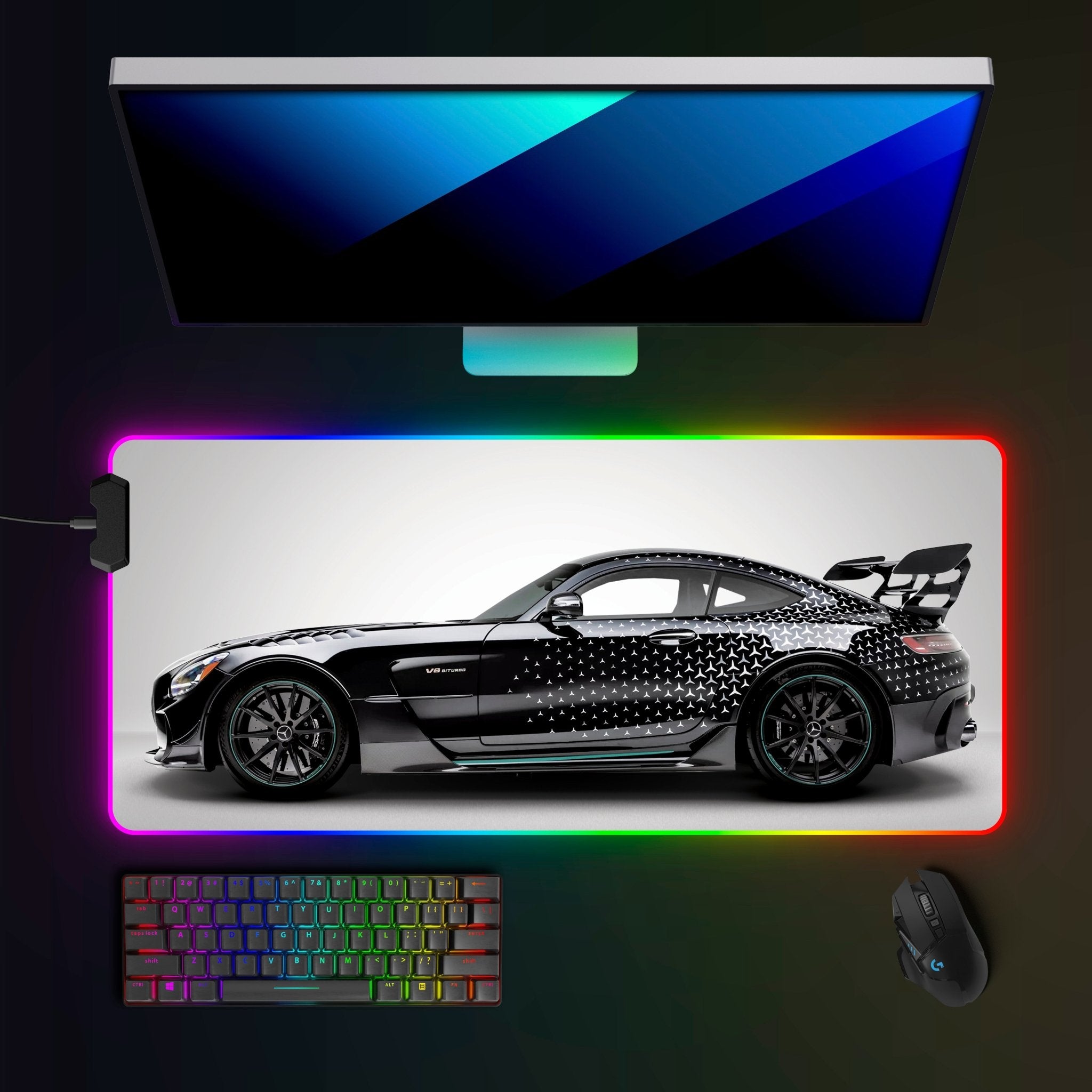 Mercedes AMG GT BlackSeries RGB Mousepad - car - artistry