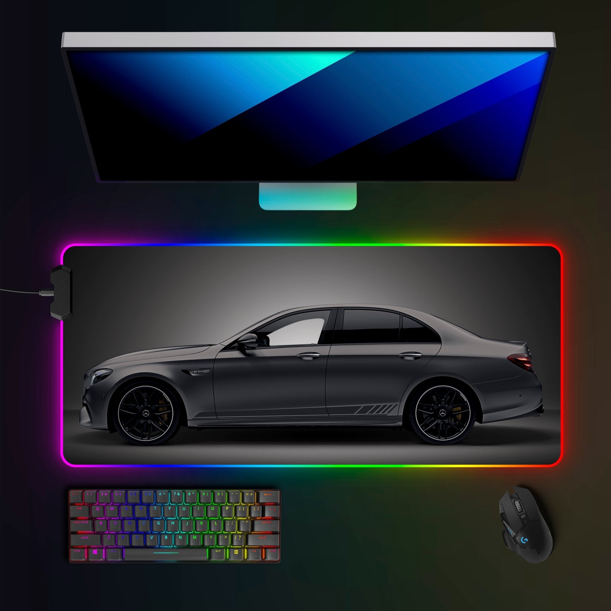 Mercedes C63 S AMG Coupe RGB Mousepad - car - artistry