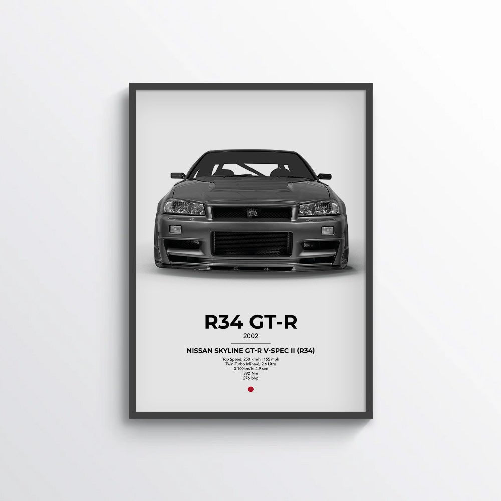 Nissan Skyline GT - R V - Spec II (R34) Poster - car - artistry