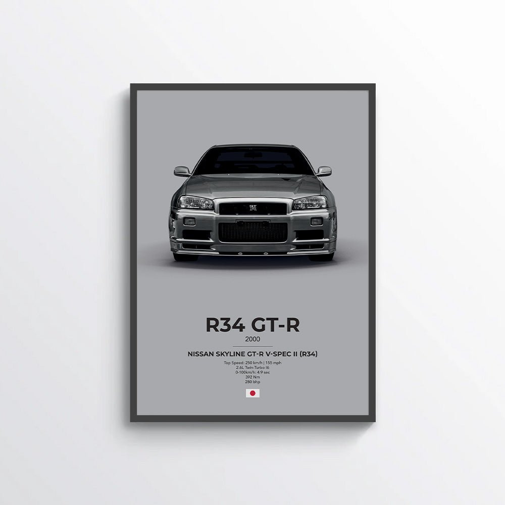 Nissan Skyline GT - R V - Spec II (R34) Poster - car - artistry
