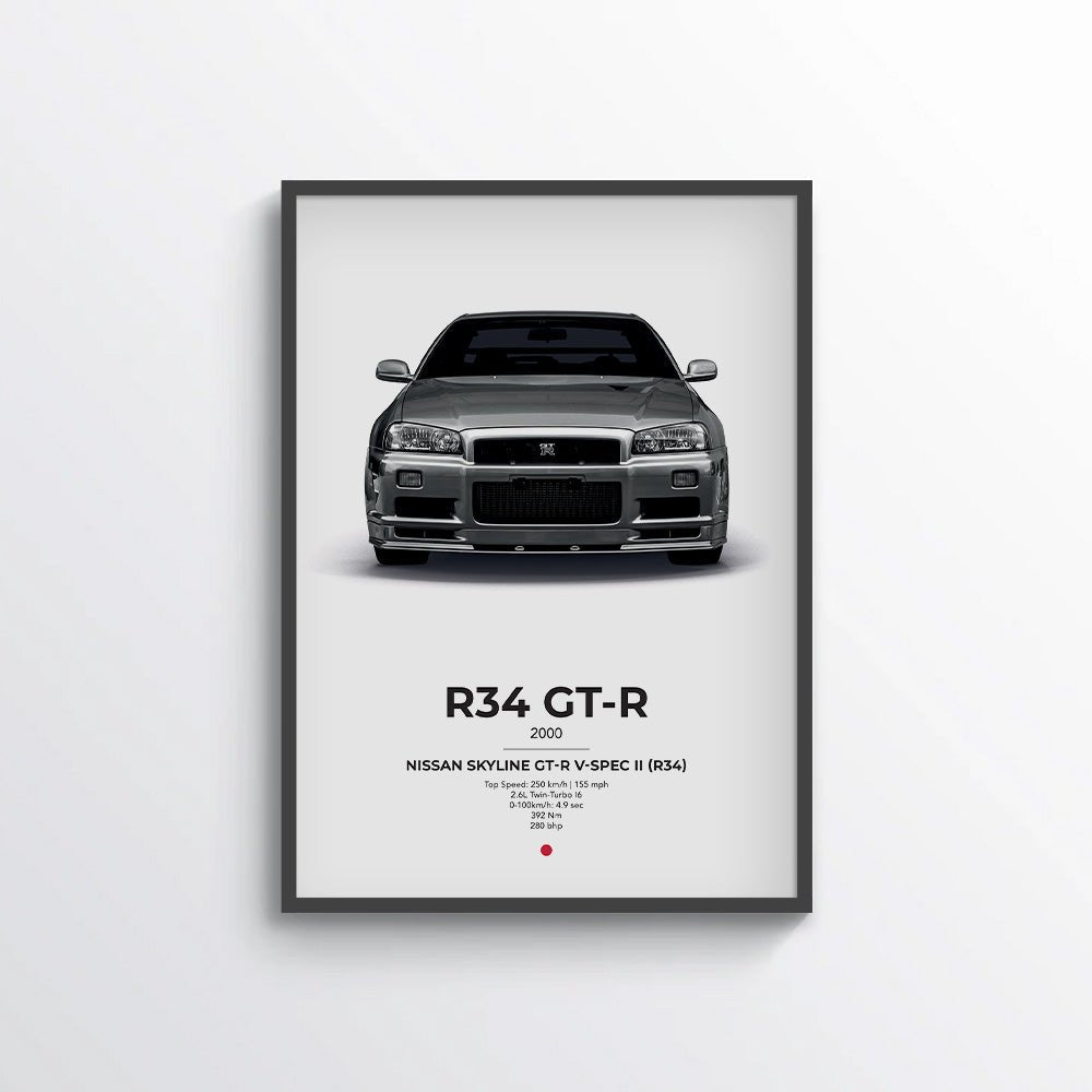 Nissan Skyline GT - R V - Spec II (R34) Poster - car - artistry