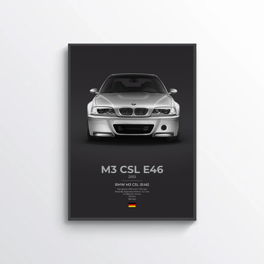 BMW E46 M3 CSL Poster - car - artistry