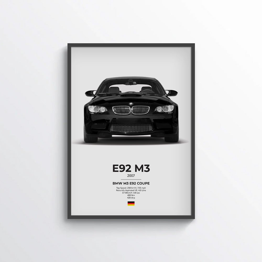BMW E92 M3 Poster - car - artistry