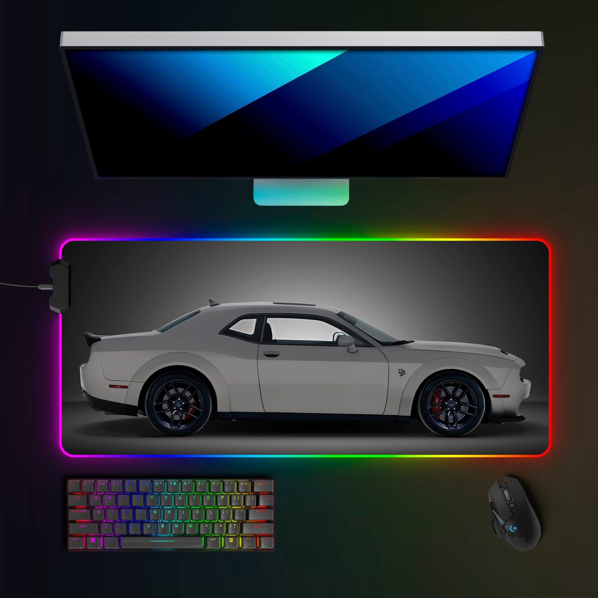 Dodge Challenger SRT RGB Mousepad - car - artistry
