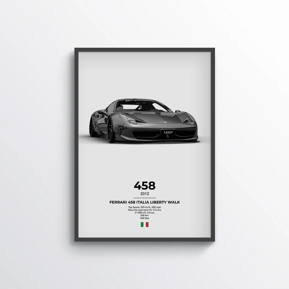 Ferrari 458 Italia Liberty Walk Poster - car - artistry