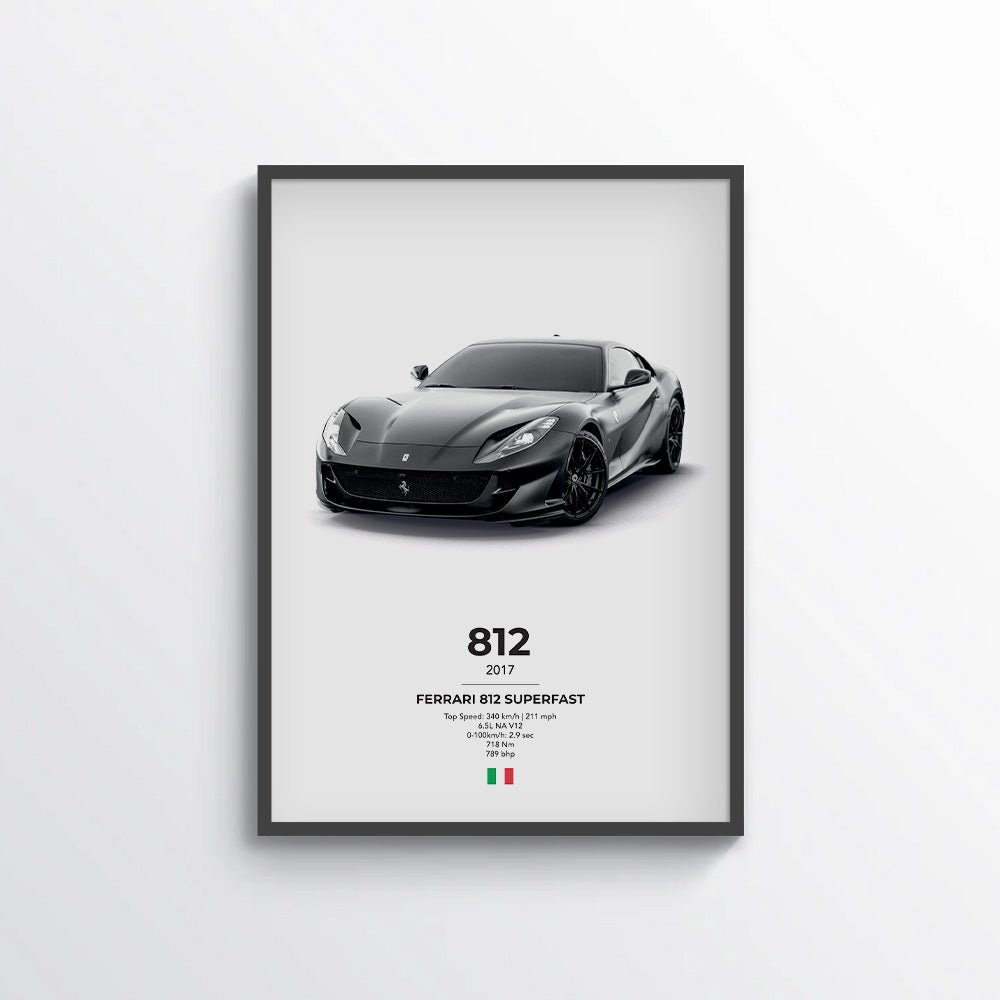 Ferrari 812 Superfast Poster - car - artistry
