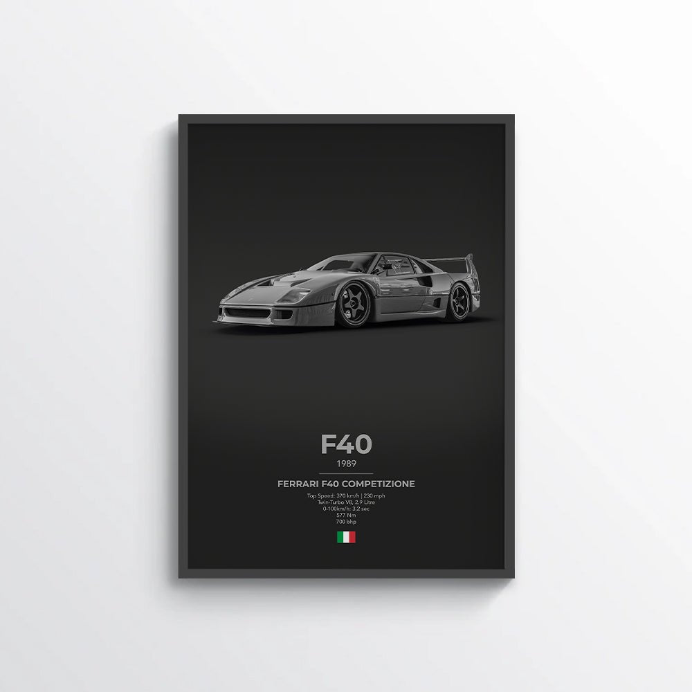 Ferrari F40 Competizione Poster - car - artistry