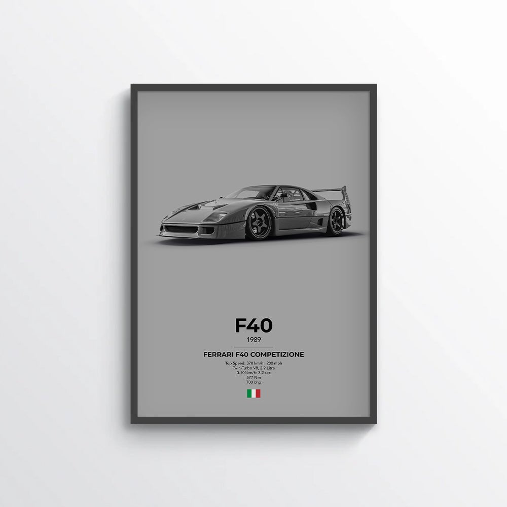 Ferrari F40 Competizione Poster - car - artistry