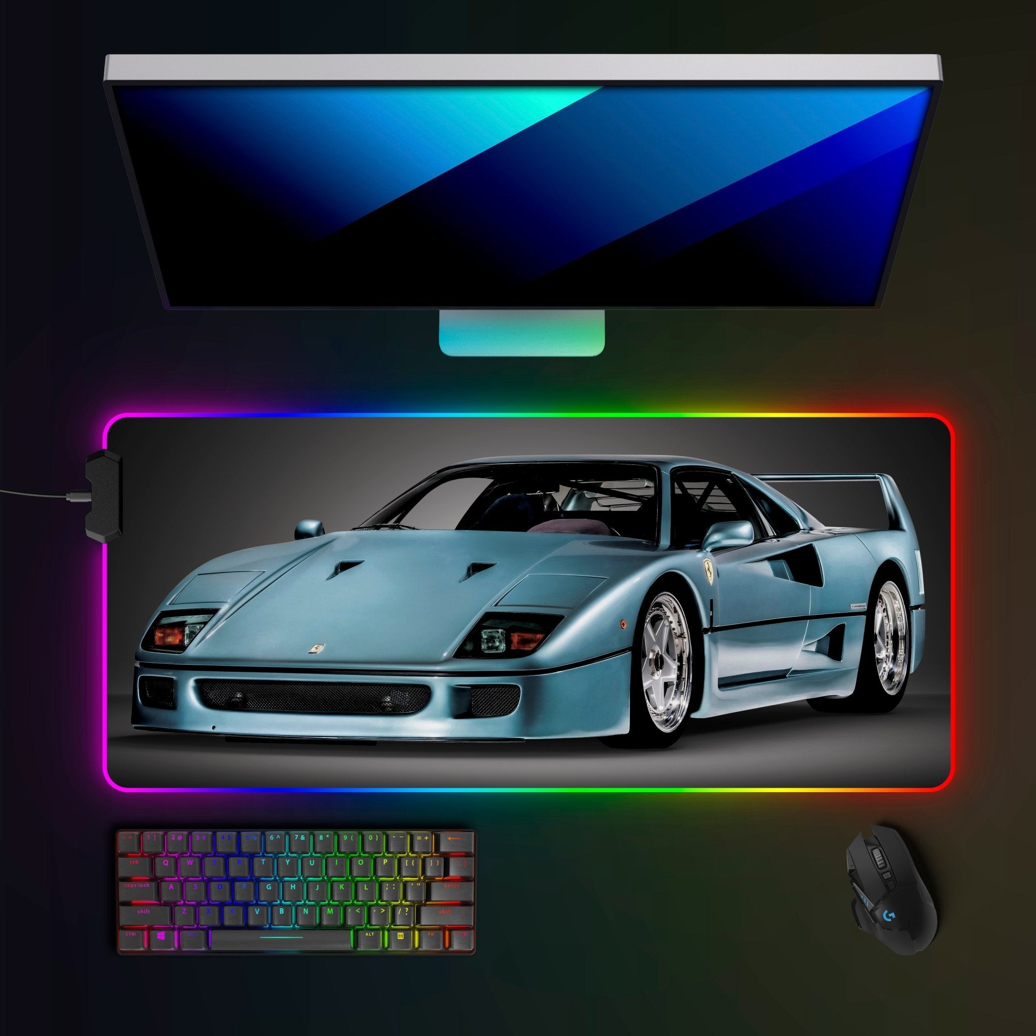Ferrari F40 RGB Mousepad - car - artistry