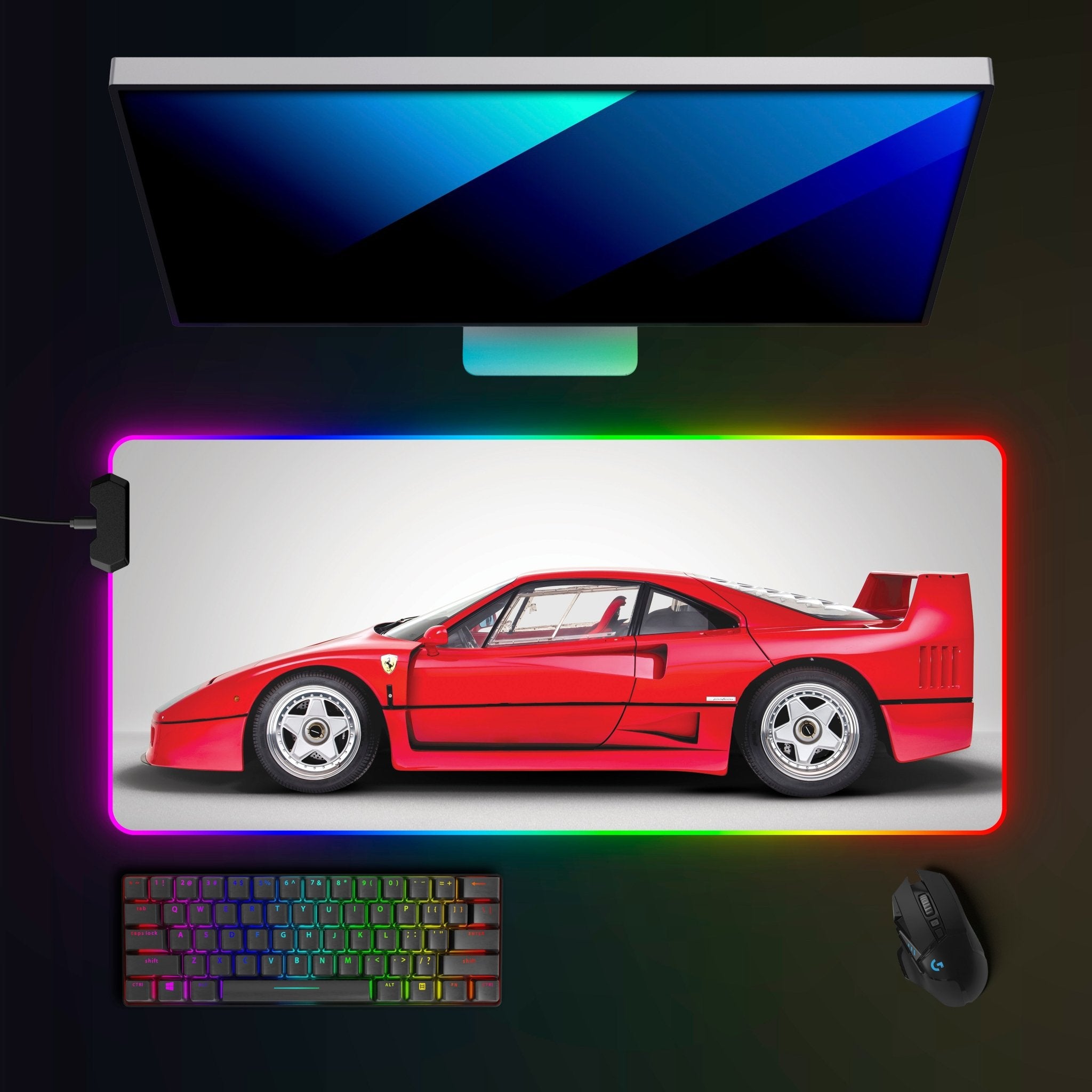 Ferrari F40 RGB Mousepad - car - artistry