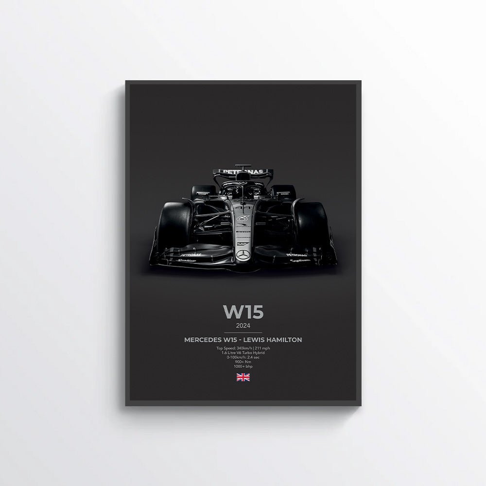 Formula 1 Mercedes W15 - Lewis Hamilton Poster - car - artistry