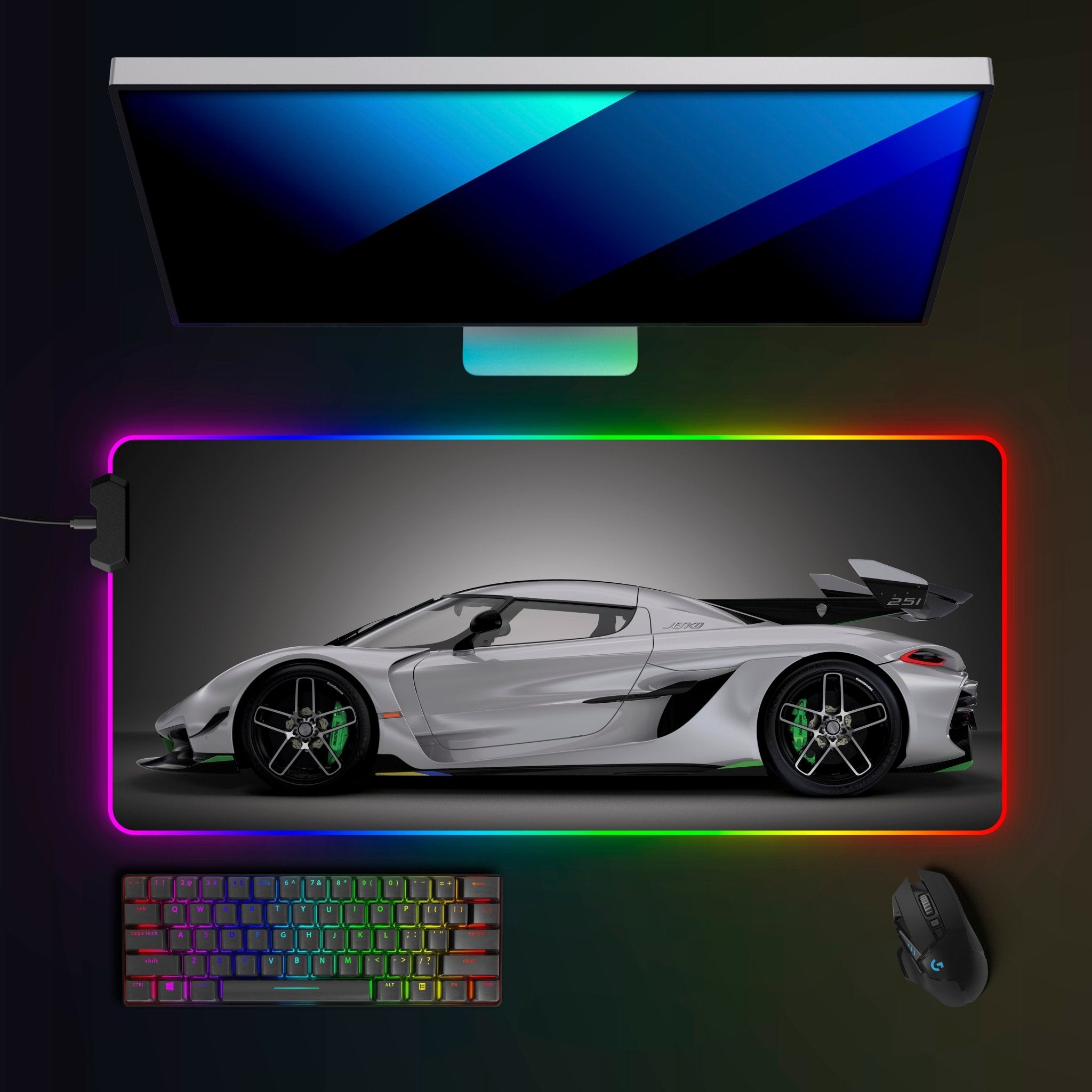 Koenigsegg Jesko RGB Mousepad - car - artistry