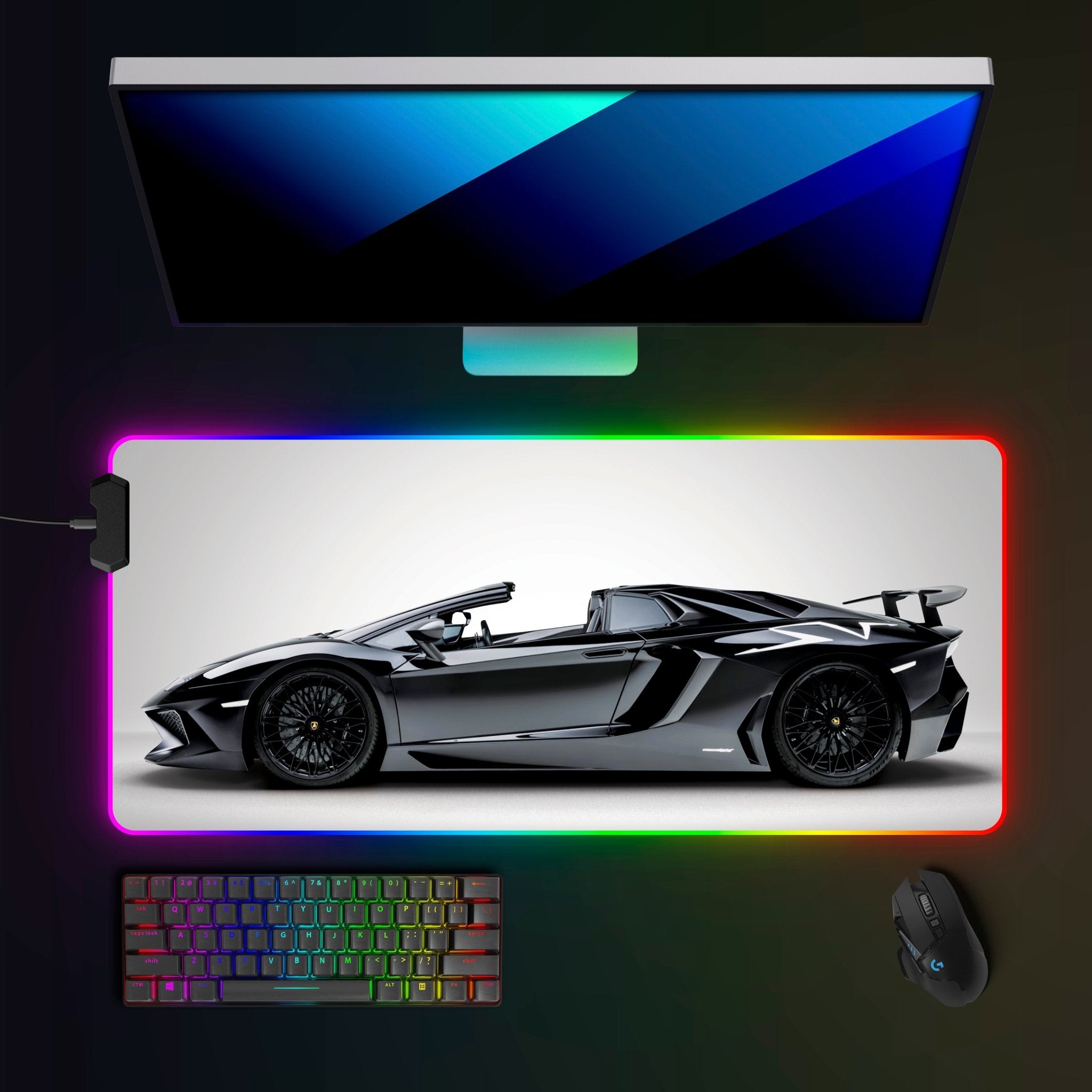Lamborghini Aventador SV RGB Mousepad - car - artistry