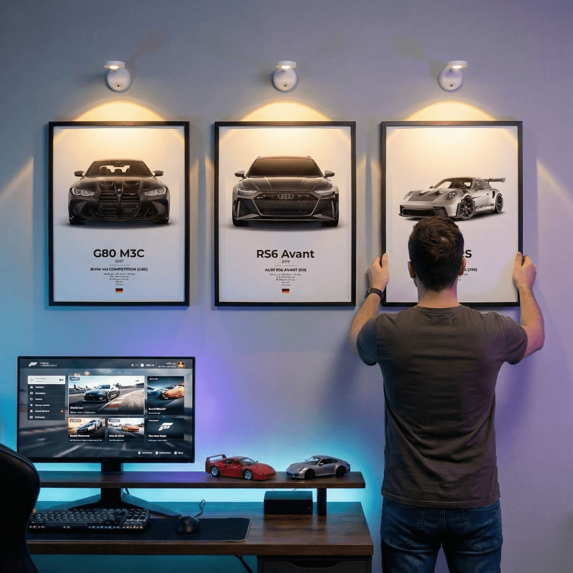 LED Wall Light for Posters - car - artistry