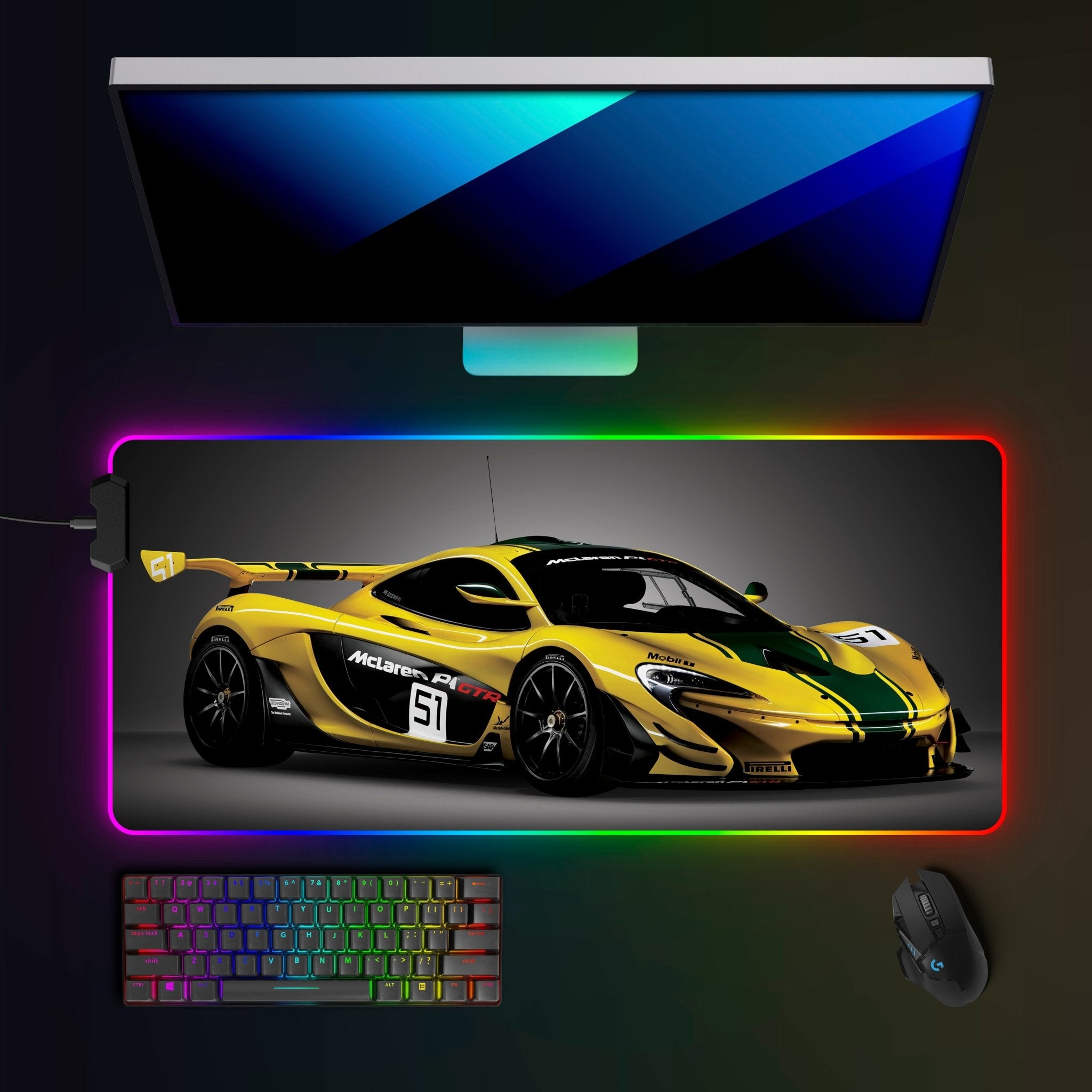 McLaren P1 GTR RGB Mousepad - car - artistry