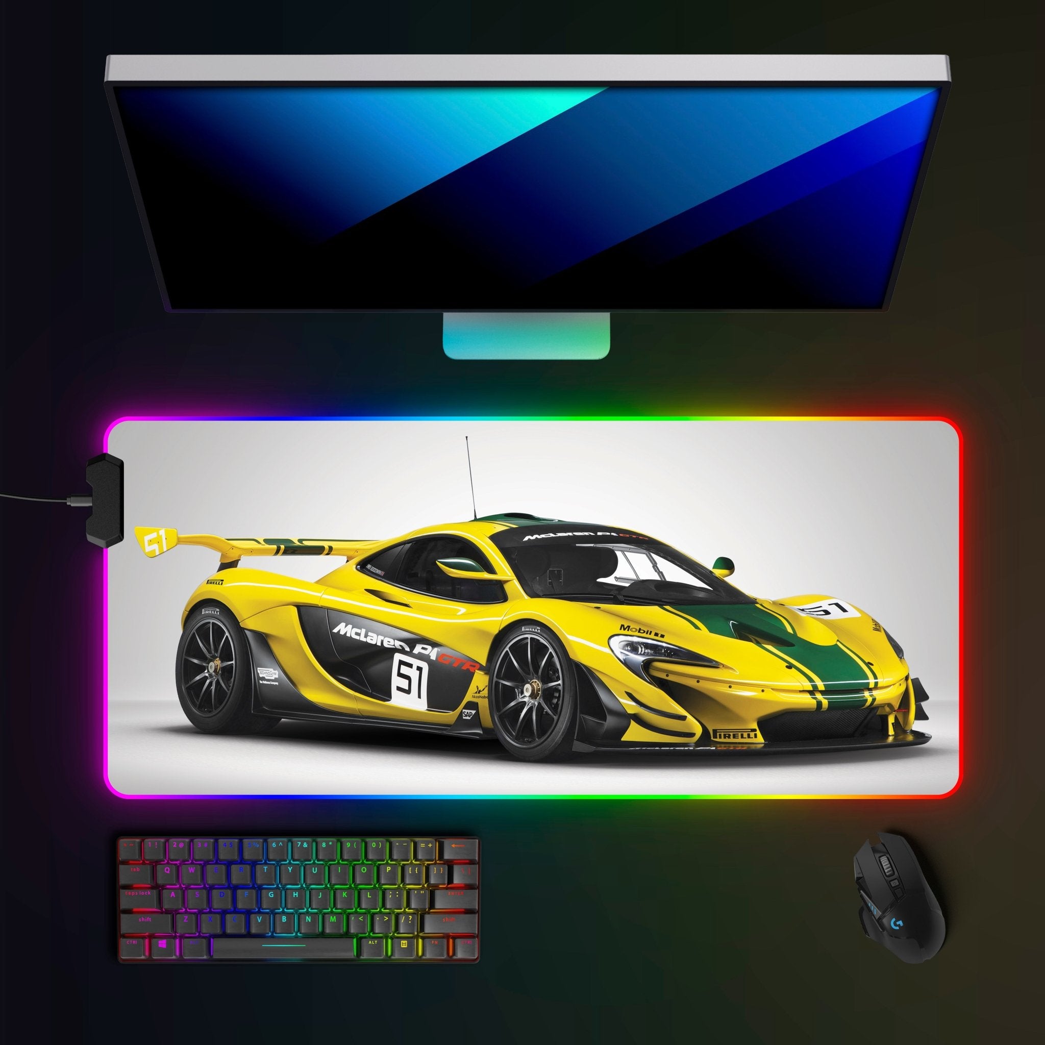 McLaren P1 GTR RGB Mousepad - car - artistry